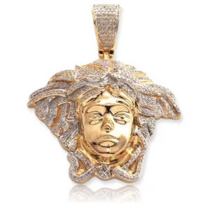 10KY 0.85CTW DIAMOND MEDUSA HEAD PENDANT