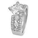 1.5 High Quality Princess Cubic Zirconia Engagement Ring Kite Set 14k White Gold