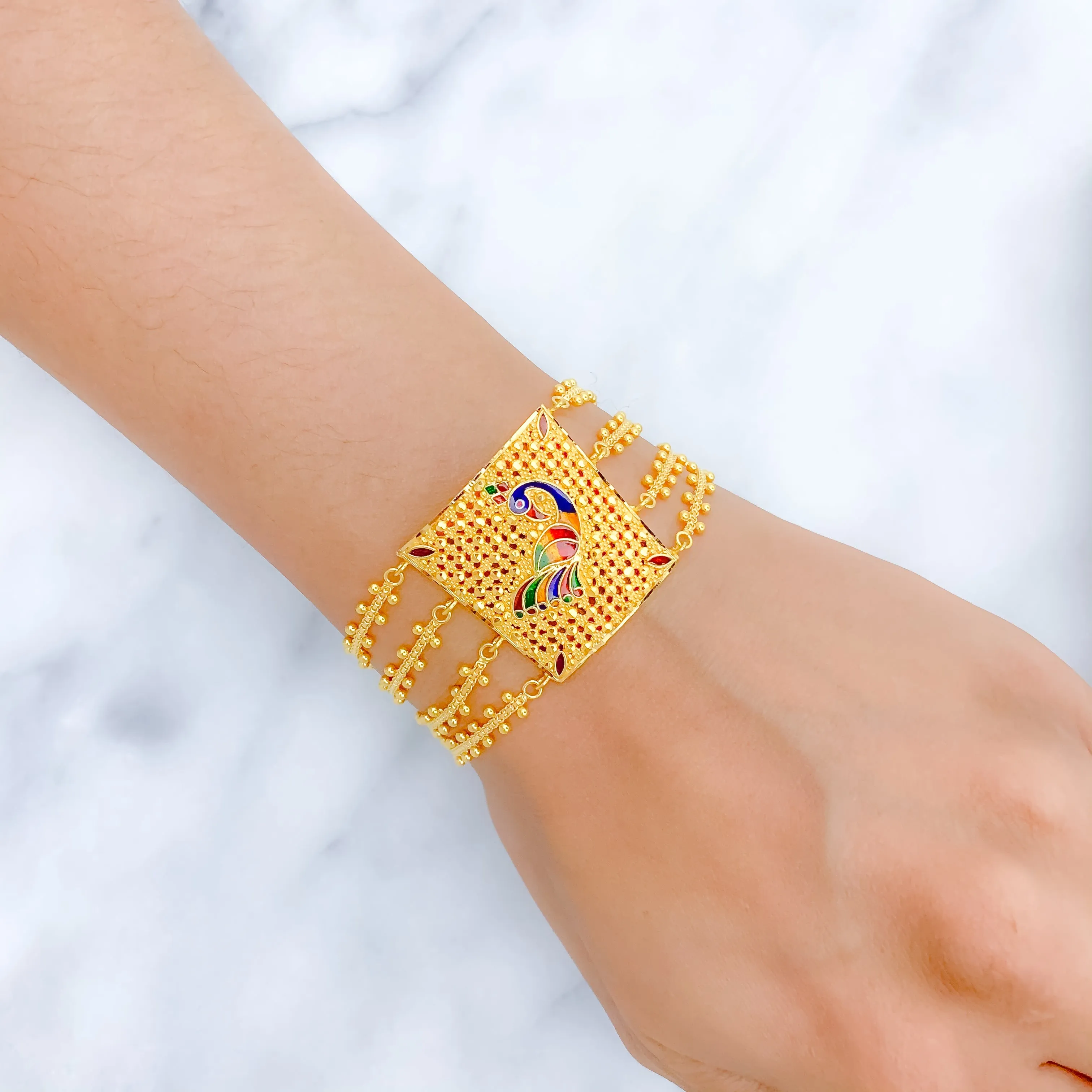 Adorned Peacock Bracelet