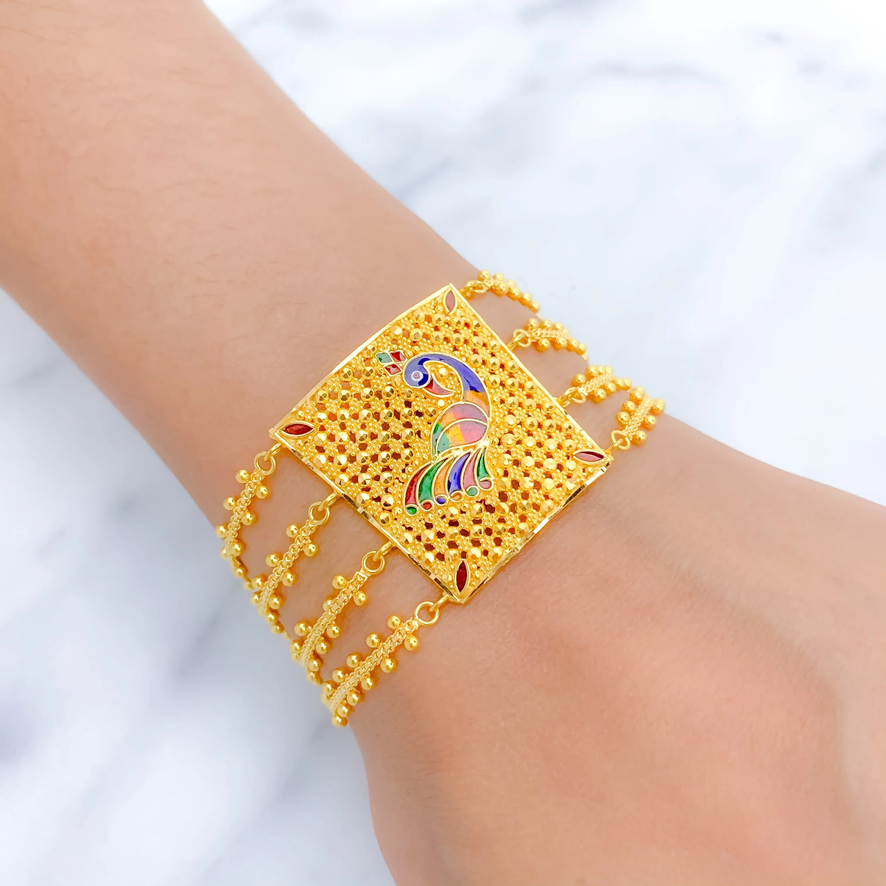 Adorned Peacock Bracelet