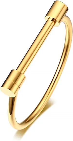 AILUOR Stainless Steel D Shape Bar Screw Shackle Horseshoe Novelty Fashion Bangle Bracelet Jewelry Unisex