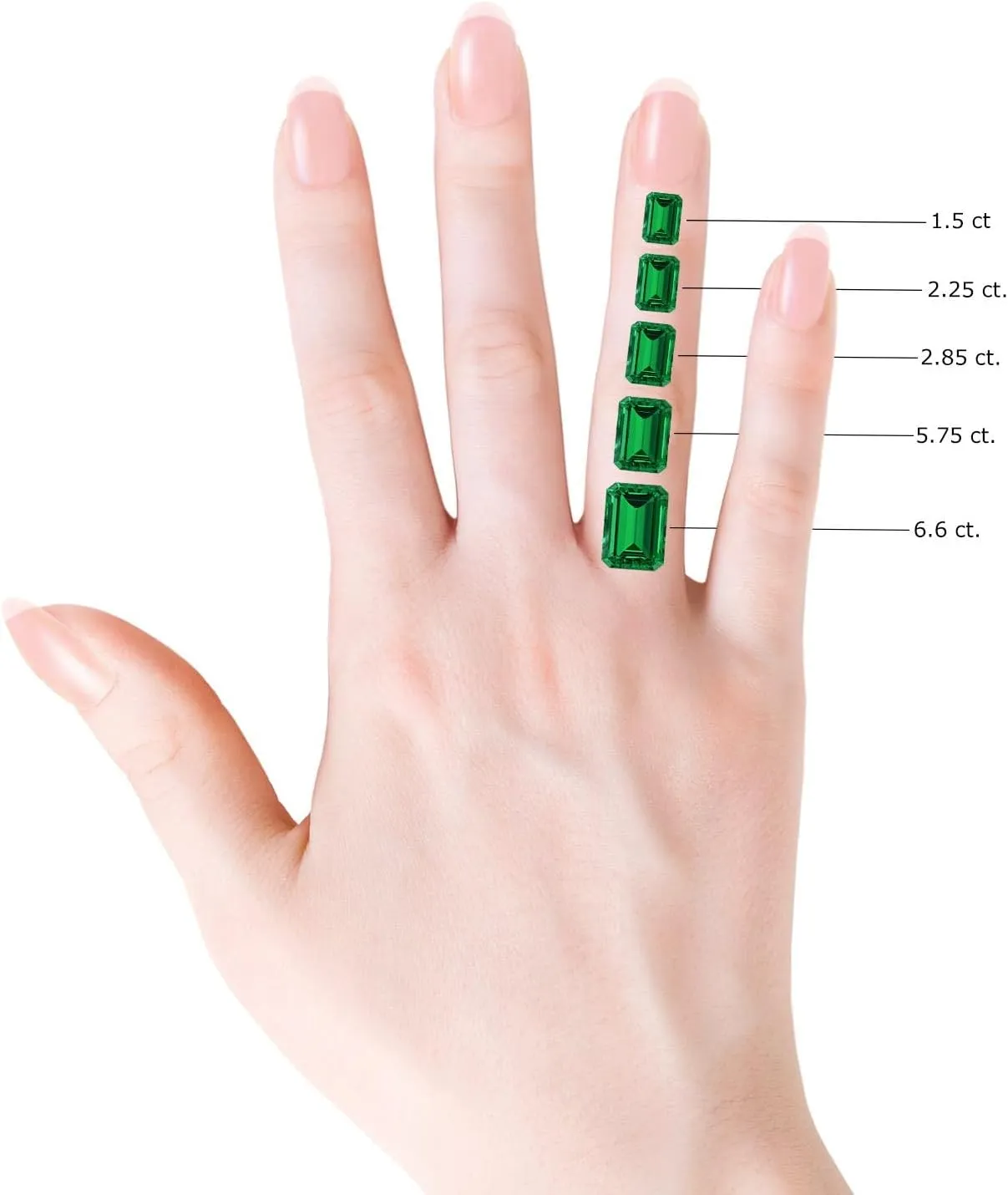 Angara Lab Grown Emerald-Cut Emerald Reverse Tapered Shank Halo Engagement Ring in 14K Solid Gold/Platinum | May Birthstone, Birthday, Anniversary, Wedding Jewelry Gift for Women