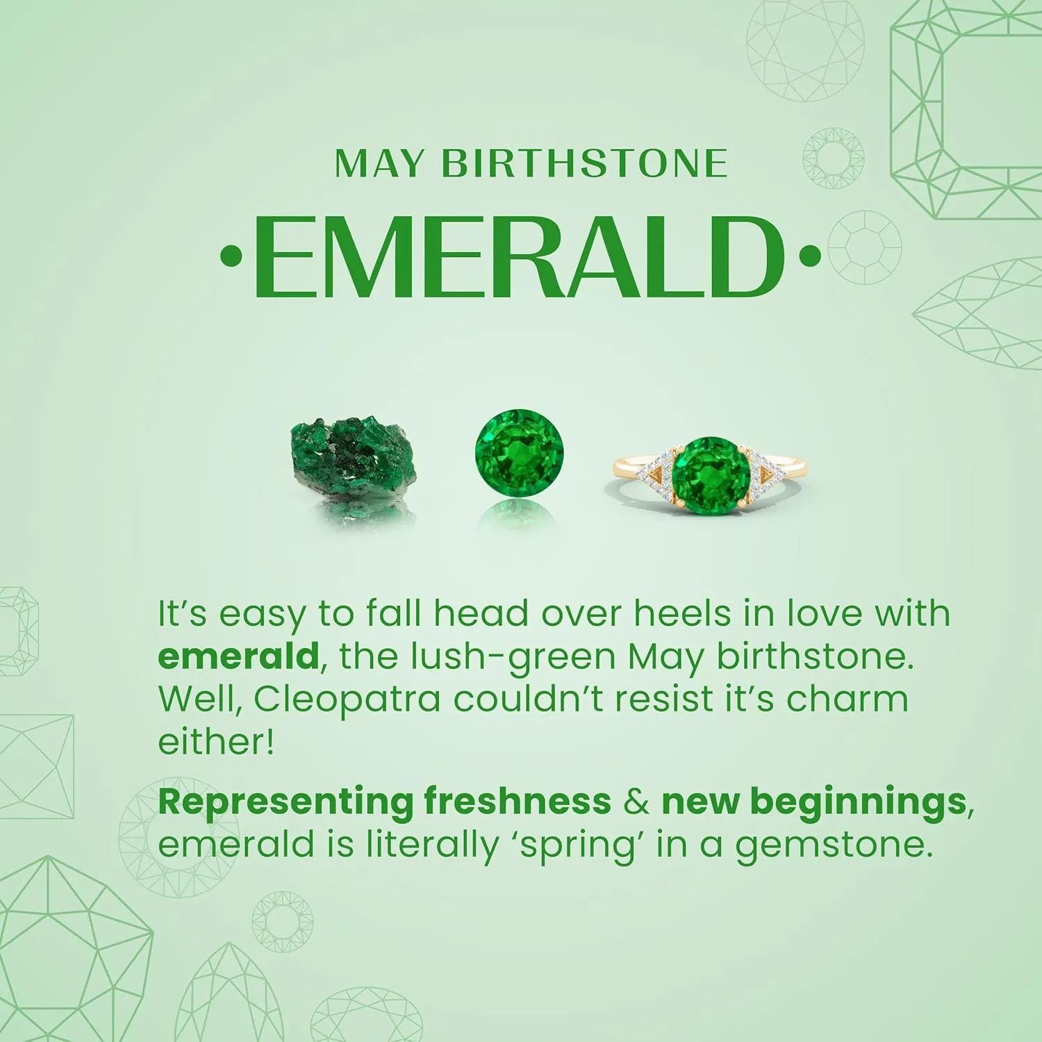 Angara Lab Grown Round Emerald Halo Ring with Diamond Accents in 14K Solid Gold/Platinum | May Birthstone, Birthday, Engagement, Anniversary, Wedding Jewelry Gift for Women