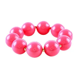 Barbie Theme Pearl Finish Bead Stretch Bracelet