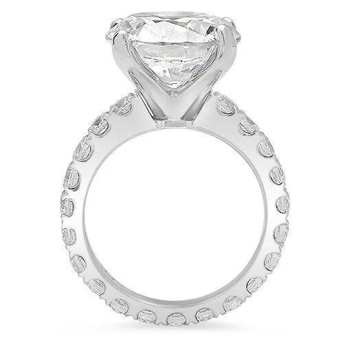 Blac Chyna's 7 Carat Round Cubic Zirconia Engagement ring in solid 14K White gold Eternity shank