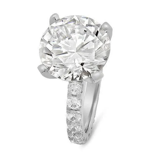 Blac Chyna's 7 Carat Round Cubic Zirconia Engagement ring in solid 14K White gold Eternity shank
