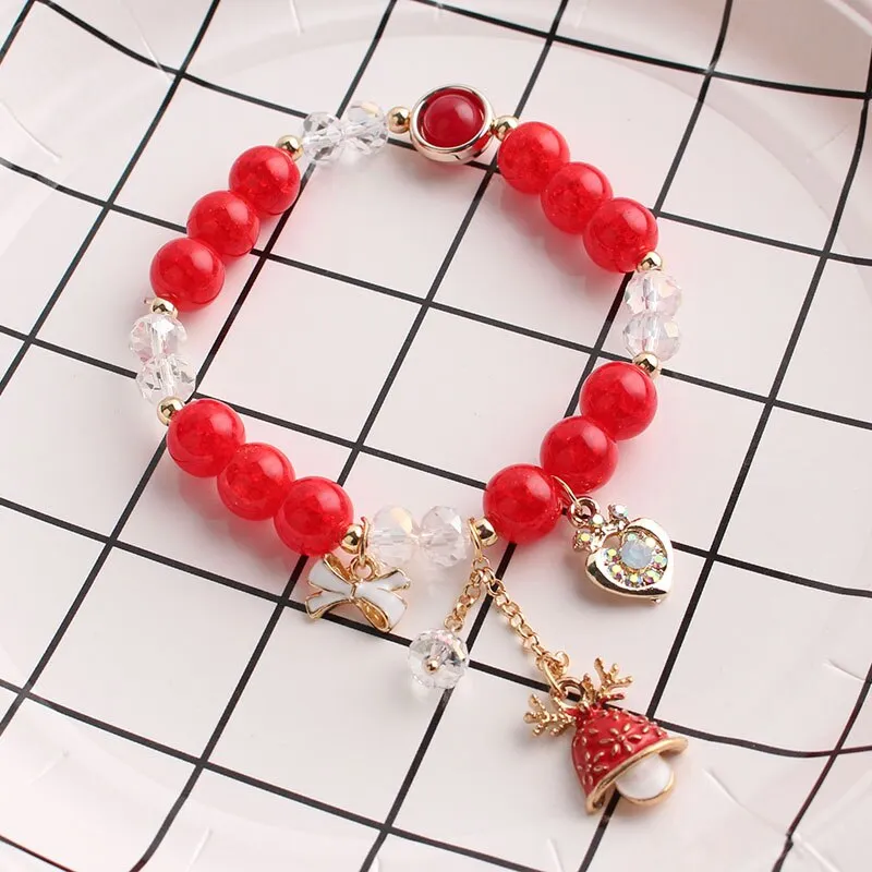 Bohemian small fresh sea crystal ceramic fringed string Conch Shell Pendant Christmas pendant bracelet for women Jewelry gifts