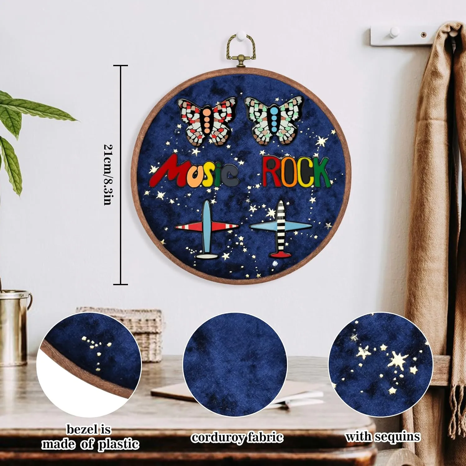 Corduroy Wall Hanging Brooch Jewelry Storage Display Stand Enamel Pin Display Holder Velvet Earrings Necklace Pin Display Board