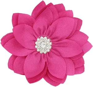 Elegant Flower Brooch Pin for Women Girls Crystal Lotus Brooch Lapel Pins Red/White/Pink/Black/Hot Pink/Violet Brooch Wedding Party Dance Banquet Dress Suit Ceremony Clothes Accessories Jewelry Gifts