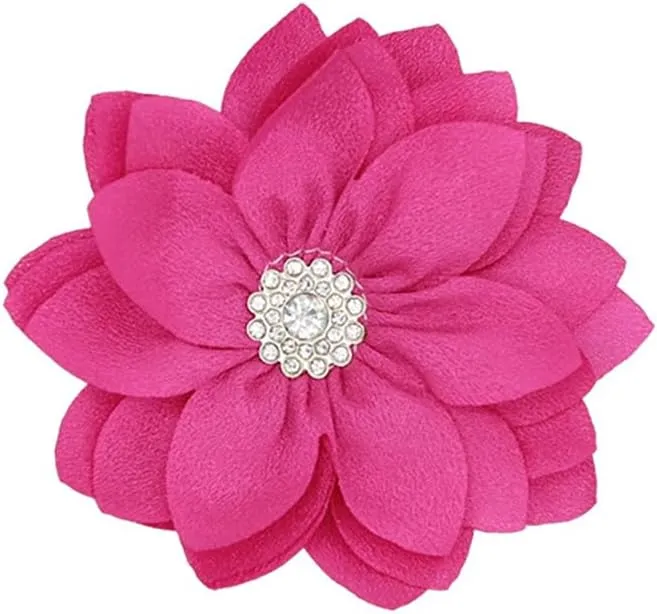 Elegant Flower Brooch Pin for Women Girls Crystal Lotus Brooch Lapel Pins Red/White/Pink/Black/Hot Pink/Violet Brooch Wedding Party Dance Banquet Dress Suit Ceremony Clothes Accessories Jewelry Gifts