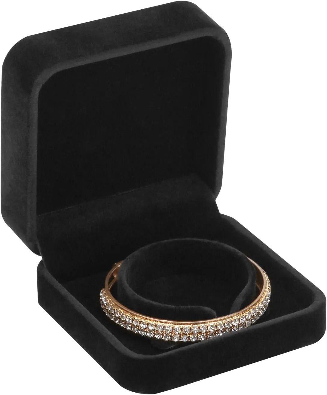 LETURE 4 Pieces Classic Velvet Bracelet Bangle Pendant Necklace Gift Box, Travel Jewelry Box Display Storage Case for Gift, Wedding, Engagement, Proposal, Birthday (Bracelet STYLE 1-4PCS)