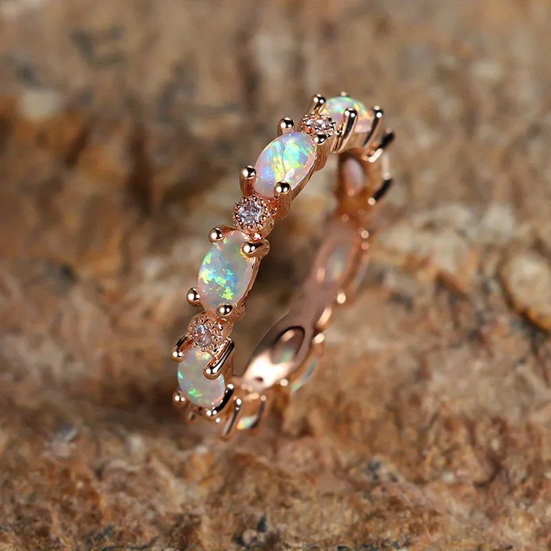 Make Her Heart Flutter with this Exquisite Opal Ring - Perfect for Engagement, Wedding or Valentine's Day Gift for Women - Trendy and Gorgeous Jewelry Accessory