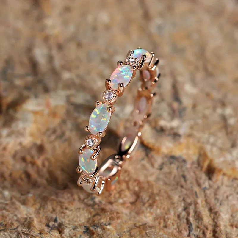 Make Her Heart Flutter with this Exquisite Opal Ring - Perfect for Engagement, Wedding or Valentine's Day Gift for Women - Trendy and Gorgeous Jewelry Accessory