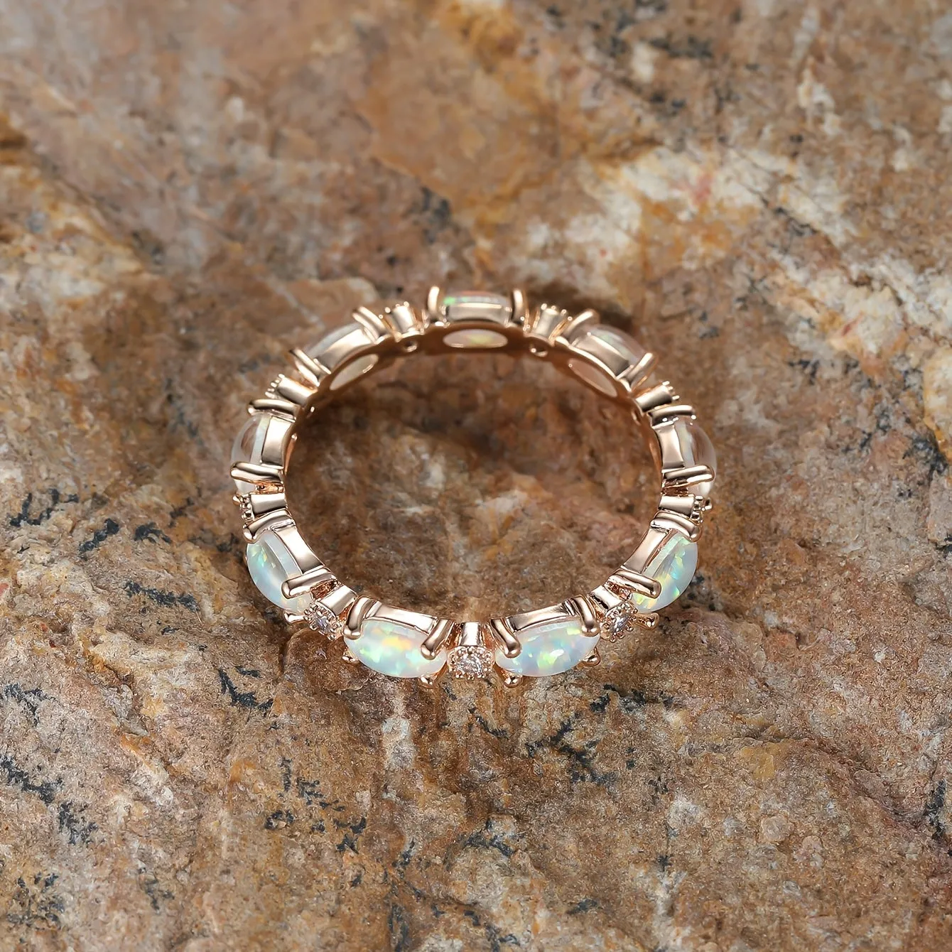 Make Her Heart Flutter with this Exquisite Opal Ring - Perfect for Engagement, Wedding or Valentine's Day Gift for Women - Trendy and Gorgeous Jewelry Accessory