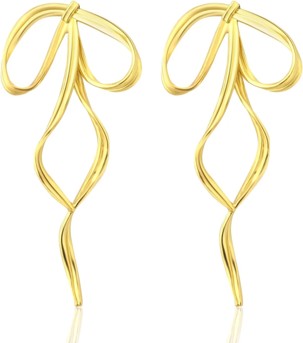 PLwelth Bow Earrings Pearl Drop Earrings for Women Cute Rhinestone Dangle Long Tassel Earrings Gifts for Her Christmas