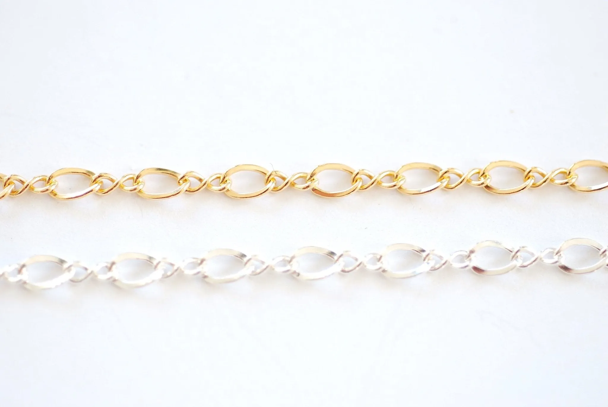 Wholesale 3mm Figure Eight 8 Gold Filled Chain l Permanent Jewlery Twisted Infinity Link Chain Unfinished chain