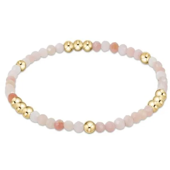 Worthy Pattern 3mm Bead Bracelet - Pink Opal
